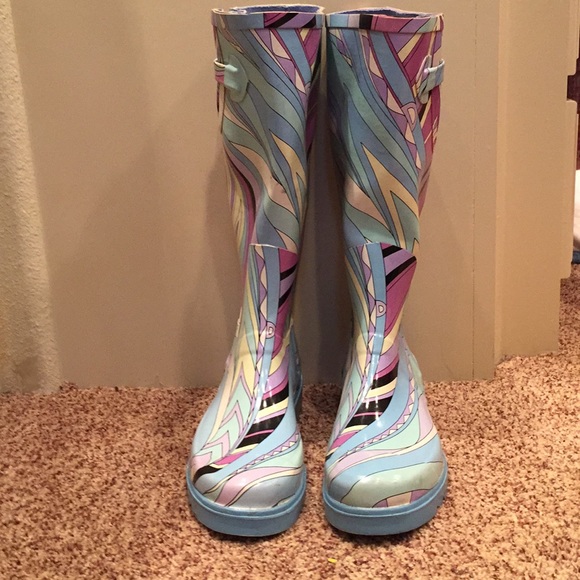 Multicolored Rain Boots - Picture 1 of 8